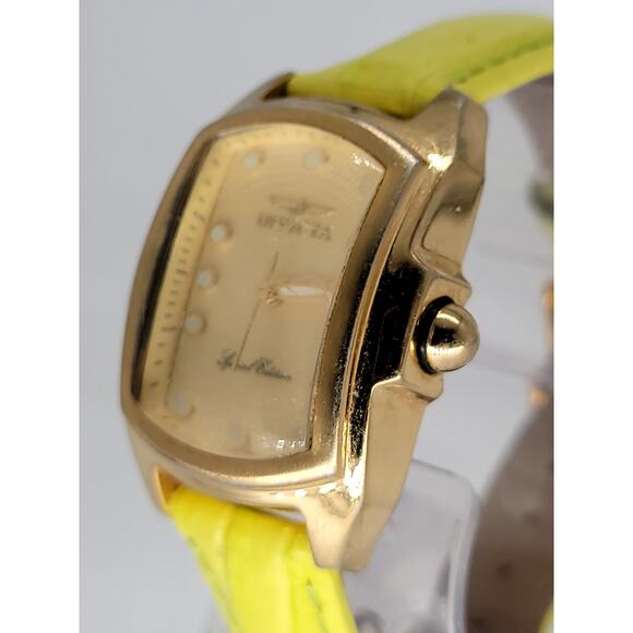 Invicta Special Edition Gold-Tone Watch with Yellow Leather Strap - Picture 3 of 9